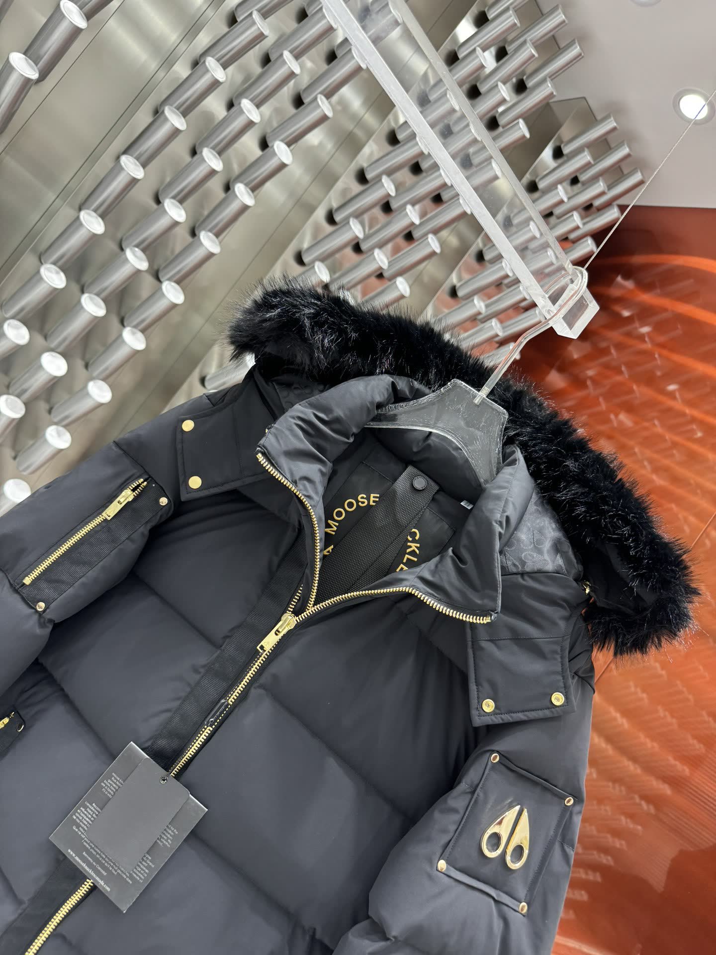Moose Knuckles Hooded Down Bomber Jacket Moose Knuckles Hooded Down Bomber Jacket